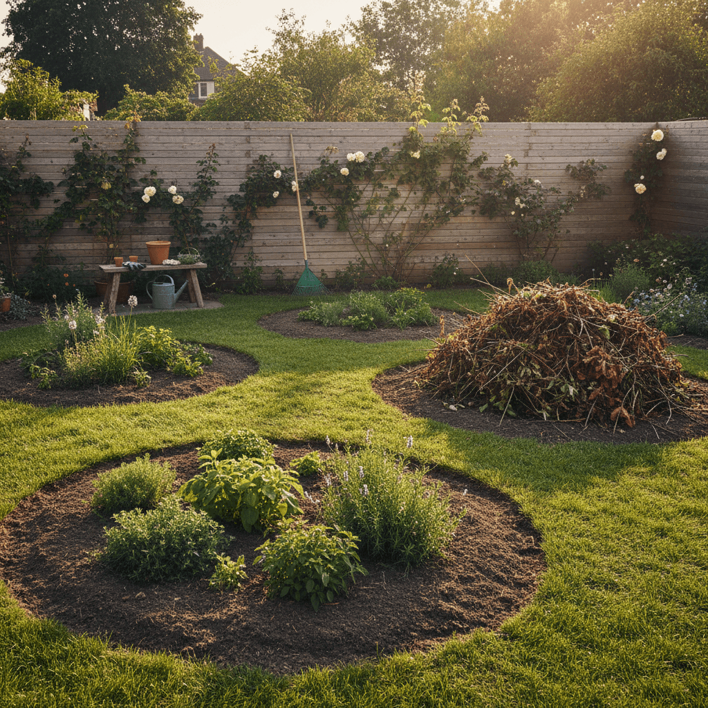 Clean, well-organized backyard after clearing and cleanup